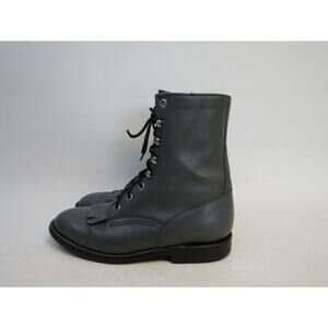 COWTOWN Mens Size 6 D Gray Leather Laces Kilt Cowboy Western Boots